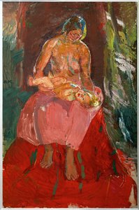 Matka s dítětem (olej na plátně)