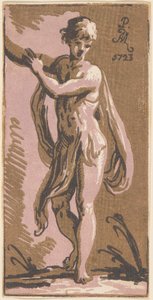 Stálý mladík gestikuloval po své pravici od Anton Maria Zanetti I, after Parmigianino