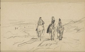 Tři jezdci v dunách od Anton Mauve