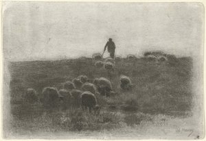 Pastýř se stádem ovcí od Anton Mauve