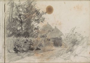 Cesta podél živého plotu k venkovskému domu od Anton Mauve