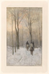 Jezdci ve sněhu v Haagse Bos Jezdci ve sněhu v haagském lese