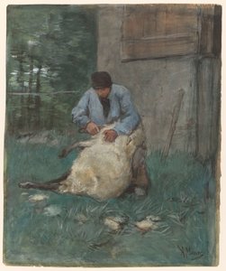 střihač ovcí od Anton Mauve