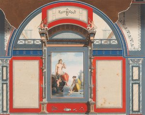 Nástěnná malba římského domu v areálu Villa Negroni v Římě, Venuše a nymfa s erotes. 1778