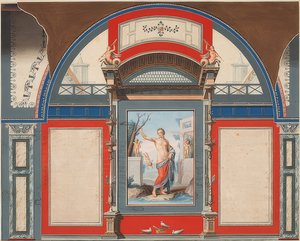 Nástěnná malba římského domu v areálu Villa Negroni v Římě, Venuše s erotes. 1778