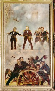 Admirál Wilhelm Tegethoff na můstku lodi SMS Archduke Ferdinand Max během bitvy u Lissy proti italské flotile... (malba na plátně) od Anton Romako