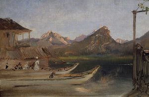 U jezera Wolfgangsee od Anton Romako