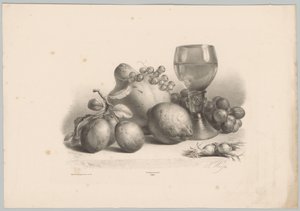 Zátiší se sklem, švestkami, citronem, hrozny a lískovými oříšky Flower and Fruit Studies (...) 10. epizoda (název série) od Anton Weiss