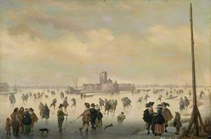 Bruslařská scéna (olej na panelu) od Antoni (1594 1641) Verstralen
