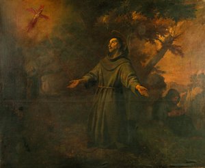Svatý František přijímá stigmata od Antoni Viladomat Y Manalt