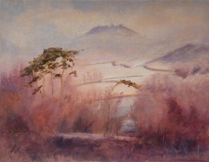 Frozen Valley, Somerset, 2023 (olej na plátně) od Antonia Myatt