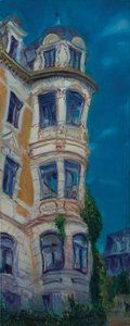 Oslo, The Vase house, 2012 (olej na plátně) od Antonia Myatt