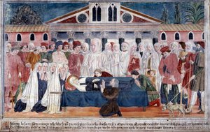 Život svaté Francesky Romany: Smrt světice (Fresco od Antoniazzo Romano