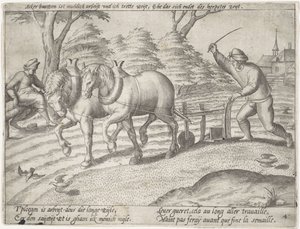 Orba země Pěstování obilí (název série) od Antonie Wierix (II) (possibly)