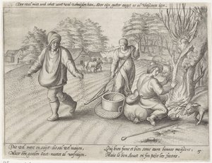 Zasít na zemi Pěstování obilí (název série) od Antonie Wierix (II) (possibly)