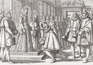 Filip III., král Španělska před Markétou Rakouskou od Antonio (after) Tempesta