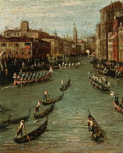 Historiallinen regatta: Gondolit Grand Canalilla od Antonio (studio of) Canaletto