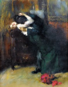 The Kiss par Antonio Ambrogio Alciati (1878-1929), - Pastel na papíře, 56x44 cm - Soukromá sbírka