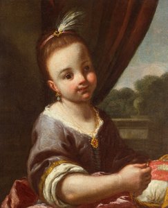 Dívka s košíkem (olej na plátně) od Antonio Amorosi