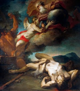 Abelova duše stoupá do nebe, Antonio Balestra (1666-1740) (olej na plátně)