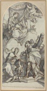 Madona s dítětem ve slávě se svatými Řehořem Velikým a Ondřejem od Antonio Balestra