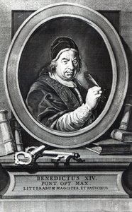 Papež Benedikt XIV (rytina) od Antonio Baratti