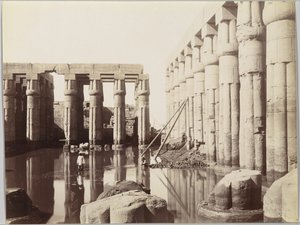 Luxorský chrám (Pohled na dvůr Amenhotepa III.) (stříbrná fotografie)