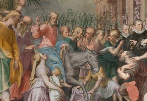 Apsida, Antonio Campi, Ježíšův vchod do Jeruzaléma 1582-84, Detail