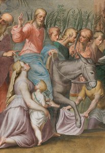 Apsida, Antonio Campi, Ježíšův vchod do Jeruzaléma 1582-84, Detail