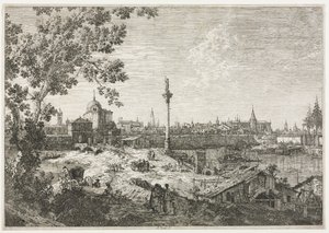 Panorama města na řece od Antonio Canaletto