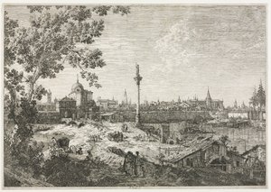 Panorama města na řece. od Giovanni Antonio Canal