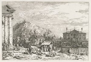 Pohledy: Město za řekou, 1735-1746. od Giovanni Antonio Canal