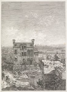 Pohledy: Dům obklopený šesti sloupy, 1735-1746. od Giovanni Antonio Canal