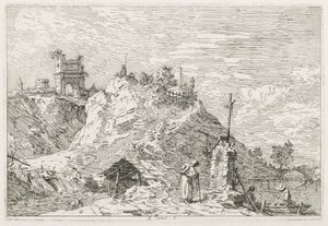 Pohledy: Poutník na modlitbě, 1735-1746. od Giovanni Antonio Canal