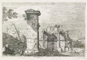 Pohledy: Izolovaný pilíř od Antonio Canaletto