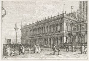 Pohledy: Knihovna, Benátky, 1735-1746. od Giovanni Antonio Canal