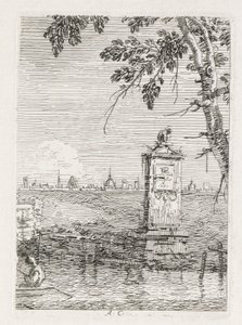 Pohledy: Malý pomník pod stromem, 1735-1746. od Giovanni Antonio Canal