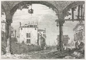 Pohledy: Portico s lucernou, 1735-1746. od Giovanni Antonio Canal
