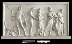 Achilles doručující Briseis Agamemnonovým heraldům, 1787-90 (sádra) od Antonio Canova