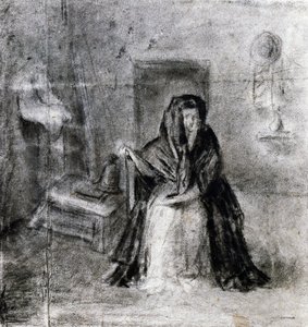 Sedící žena, Antonio Canova (1757-1822), kresba od Antonio Canova