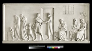 Sokrates opouští svou rodinu, 1787-1790 (sádra) od Antonio Canova