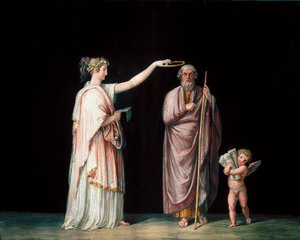 Múza Calliope a Homer. Tempera od Antonia Canovy (1757-1822), cca 1798. od Antonio Canova