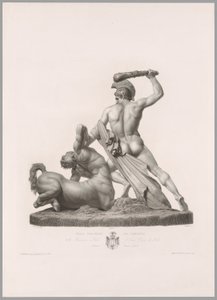 Theseus a kentaur, pohled zezadu, z Canova díla od Antonio Canova