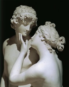 Venuše a Adonis od Antonia Canovy (1757-1822), skupina mramorových figurek, detail
