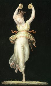 Žena hrající na kastaněty od Antonia Canova (1757-1822), tempera