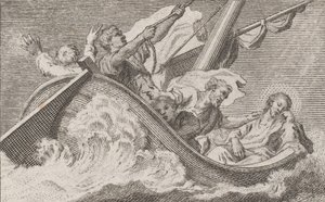 Kristus na lodi s rybáři, ca. 1760-93. od Antonio Capellan