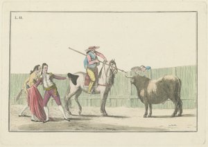 Plate II, ze série Collection of the Main Actions in a Bullfight od Antonio Carnicero