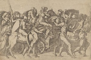 Římská armáda na pochodu – konvoj vojsk, 1540-45. od Antonio Fantuzzi