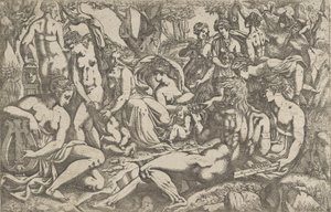 Múzy na úpatí hory Parnas, 1540-45. od Antonio Fantuzzi