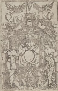 Ornament s malým prázdným oválem, 1540-45. od Antonio Fantuzzi